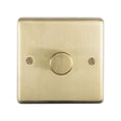 This is an image showing Eurolite Stainless Steel 1 Gang Dimmer - Satin Brass sb1dled available to order from trade door handles, quick delivery and discounted prices.