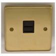 This is an image showing Eurolite Stainless Steel Telephone Master - Satin Brass (With Black Trim) sb1mb available to order from trade door handles, quick delivery and discounted prices.