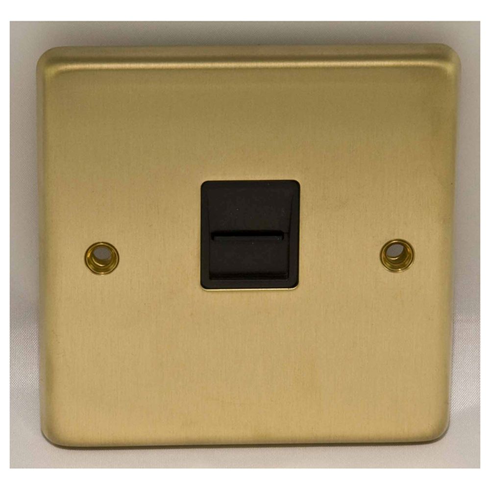 This is an image showing Eurolite Stainless Steel Telephone Master - Satin Brass (With Black Trim) sb1mb available to order from trade door handles, quick delivery and discounted prices.