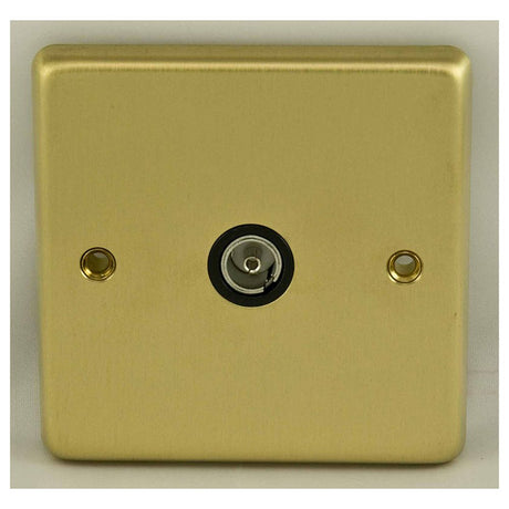 This is an image showing Eurolite Stainless Steel TV - Satin Brass (With Black Trim) sb1tvb available to order from trade door handles, quick delivery and discounted prices.