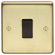 This is an image showing Eurolite Stainless Steel 20Amp Switch - Satin Brass (With Black Trim) sb20aswb available to order from trade door handles, quick delivery and discounted prices.