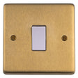 This is an image showing Eurolite Stainless Steel 20Amp Switch - Satin Brass (With White Trim) sb20asww available to order from trade door handles, quick delivery and discounted prices.