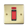 This is an image showing Eurolite Stainless Steel 45Amp Switch with Neon Indicator - Satin Brass (With Black Trim) sb45aswnsb available to order from trade door handles, quick delivery and discounted prices.