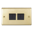 This is an image showing Eurolite Stainless Steel 4 Gang Switch - Satin Brass (With Black Trim) sb4swb available to order from trade door handles, quick delivery and discounted prices.