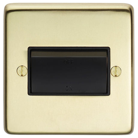 This is an image showing Eurolite Stainless Steel Fan Switch - Satin Brass (With Black Trim) sbfswb available to order from trade door handles, quick delivery and discounted prices.