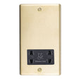 This is an image showing Eurolite Stainless Steel Shaver Socket - Satin Brass (With Black Trim) sbshsb available to order from trade door handles, quick delivery and discounted prices.