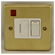 This is an image showing Eurolite Stainless Steel Switched Fuse Spur - Satin Brass (With White Trim) sbswfnw available to order from trade door handles, quick delivery and discounted prices.