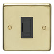 This is an image showing Eurolite Stainless Steel Unswitched Fuse Spur - Satin Brass (With Black Trim) sbuswfb available to order from trade door handles, quick delivery and discounted prices.