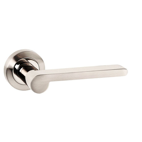 Senza Pari Door Furniture Satin Nickel/Polished Nickel / Round Rose Senza Pari Darrio Designer Lever on Round Rose - Satin Nickel/Polished Nickel