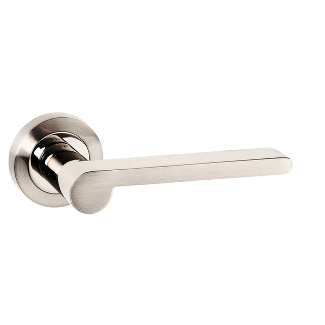 Senza Pari Door Furniture Satin Nickel/Polished Nickel / Round Rose Senza Pari Darrio Designer Lever on Round Rose - Satin Nickel/Polished Nickel