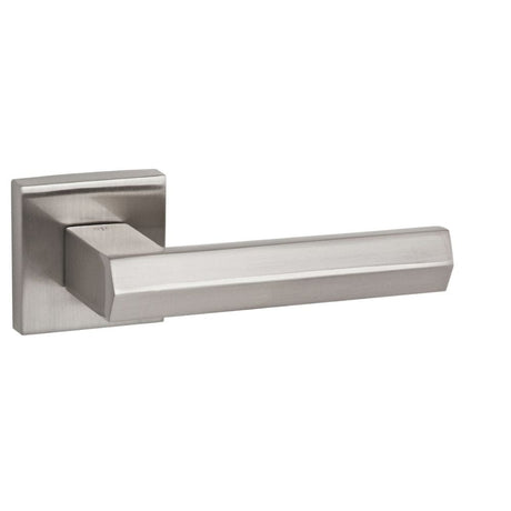 Senza Pari Door Furniture Satin Nickel / Square Rose Senza Pari Davoli Designer Lever on Flush Square Rose - Satin Nickel