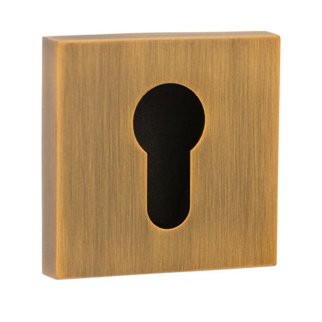 Senza Pari Door Furniture Weathered Antique Bronze / Euro Profile Escutcheons Senza Pari Euro Escutcheon on Flush Square Rose - Weathered Antique Bronze