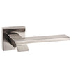 Senza Pari Door Furniture Satin Nickel / Square Rose Senza Pari Giovanni Designer Lever on Flush Square Rose - Satin Nickel