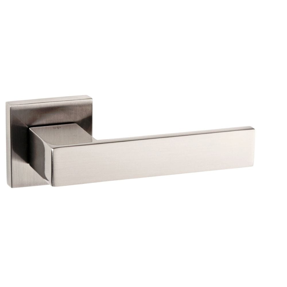 Senza Pari Door Furniture Satin Nickel / Square Rose Senza Pari Panetti Designer Lever on Flush Square Rose - Satin Nickel