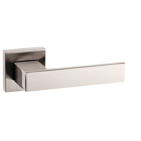 Senza Pari Door Furniture Satin Nickel / Square Rose Senza Pari Panetti Designer Lever on Flush Square Rose - Satin Nickel