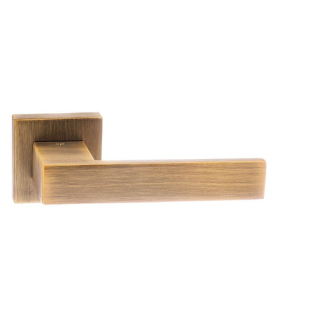 Senza Pari Door Furniture Weathered Antique Bronze / Square Rose Senza Pari Panetti Designer Lever on Flush Square Rose - Weathered Antique Bronz