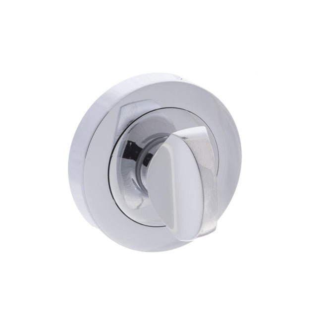 Senza Pari Door Furniture Polished Chrome / No Senza Pari WC Turn and Release on Round Rose - Polished Chrome