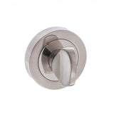 Senza Pari Door Furniture Satin Nickel/Polished Nickel / No Senza Pari WC Turn and Release on Round Rose - Satin Nickel/Polished Nickel