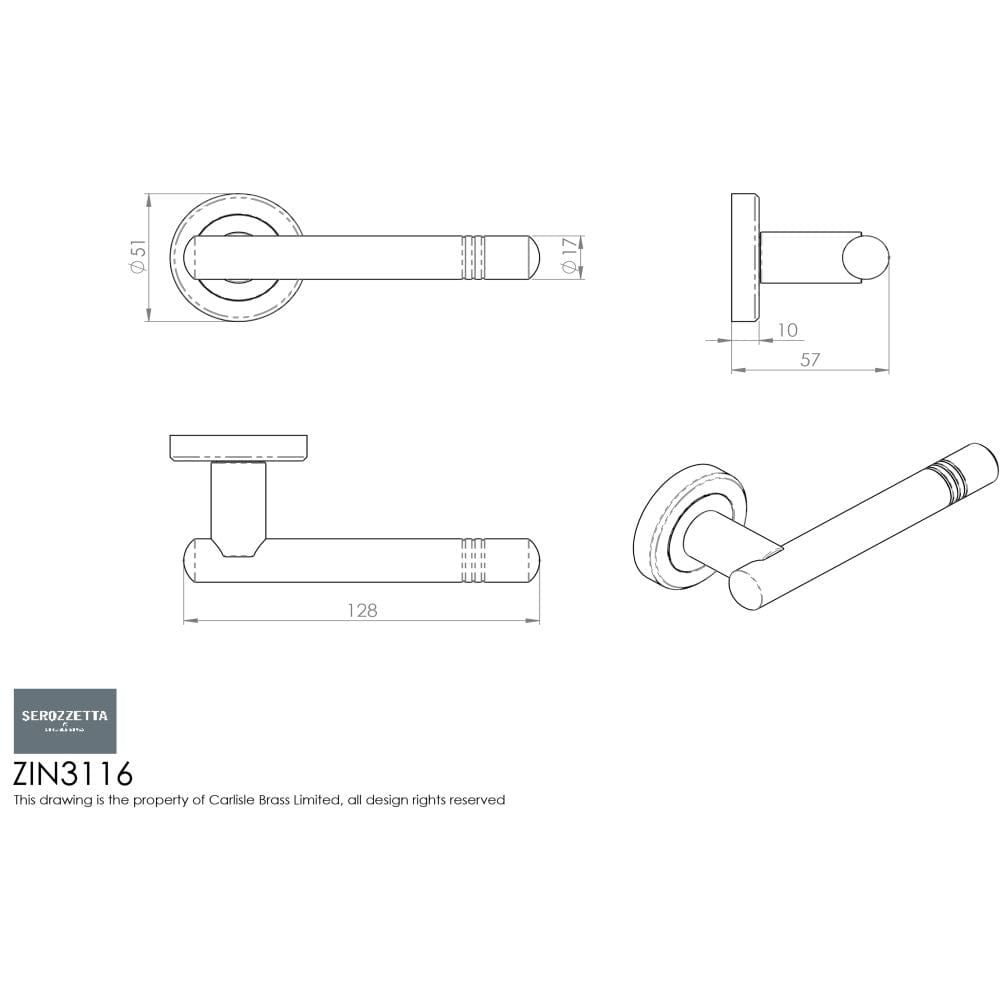 Serozzetta Door Furniture Polished Chrome / Round Rose Serozzetta - Atalaya Lever On Rose - Polished Chrome