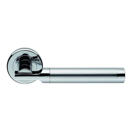 Serozzetta Door Furniture Satin Chrome/Polished Chrome / Round Rose Serozzetta - Azul Lever on Round Rose - SCCP