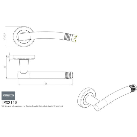 Serozzetta Door Furniture Satin Chrome / Round Rose Serozzetta - Carolina Lever On Rose - Satin Chrome