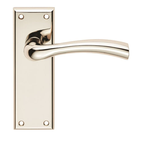 Serozzetta Door Furniture Polished Nickel / Latch Handles Serozzetta - Cinquanta Lever on Latch Backplate