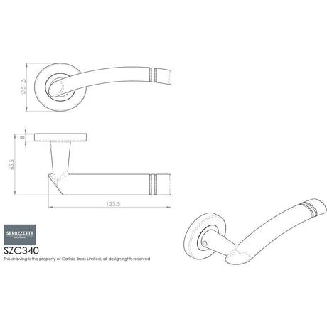 Serozzetta Door Furniture Satin Chrome / Round Rose Serozzetta - Cuarenta Lever on Round Rose - Satin Chrome