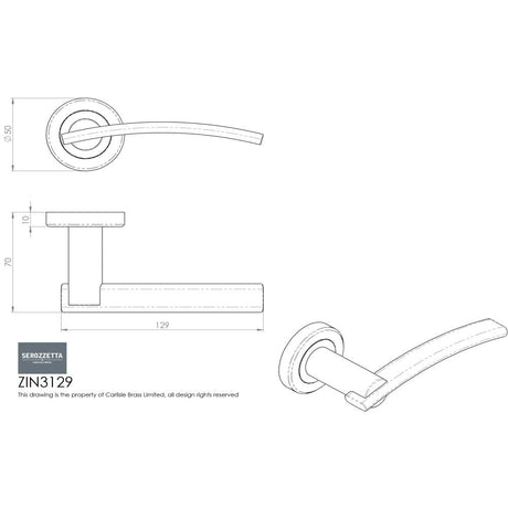 Serozzetta Door Furniture Polished Chrome/Satin Chrome / Round Rose Serozzetta - Cumulus Lever On Rose - Polished Chrome/Satin Chrome