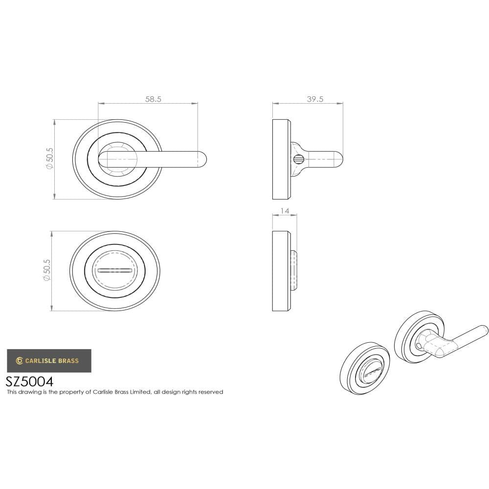 Serozzetta Door Furniture Satin Chrome / No Serozzetta - DDA Compliant Turn and Release - Satin Chrome