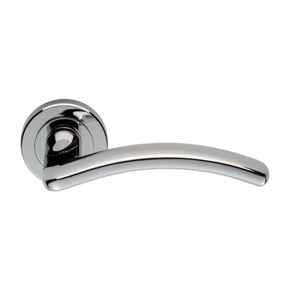 Serozzetta Door Furniture Polished Chrome / Round Rose Serozzetta - Design Lever on Round Rose - Polished Chrome