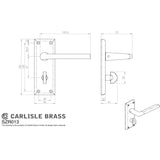 Serozzetta Door Furniture Satin Nickel / Bathroom Lock Handles Serozzetta - Dieci Lever on Bathroom Backplate - Satin Nickel