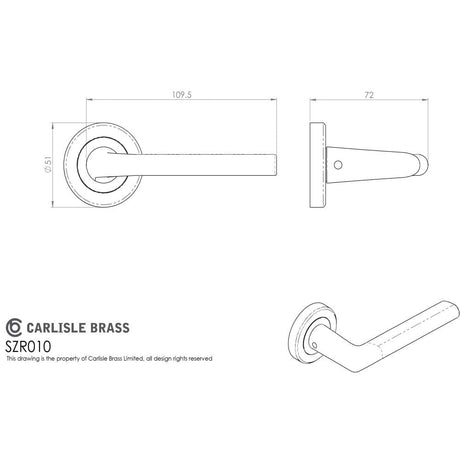 Serozzetta Door Furniture Satin Nickel / Round Rose Serozzetta - Dieci Lever on Rose - Satin Nickel