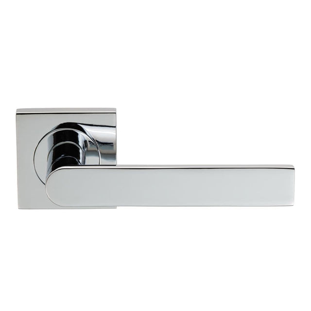 Serozzetta Door Furniture Polished Chrome / Square Rose Serozzetta - Edge Lever on Square Rose - Polished Chrome