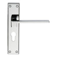 Serozzetta Door Furniture Polished Chrome / Euro Profile Lock Handles Serozzetta - Equi Lever on Euro Lock Backplate - Polished Chrome