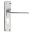 Serozzetta Door Furniture Satin Chrome / Euro Profile Lock Handles Serozzetta - Equi Lever on Euro Lock Backplate - Satin Chrome