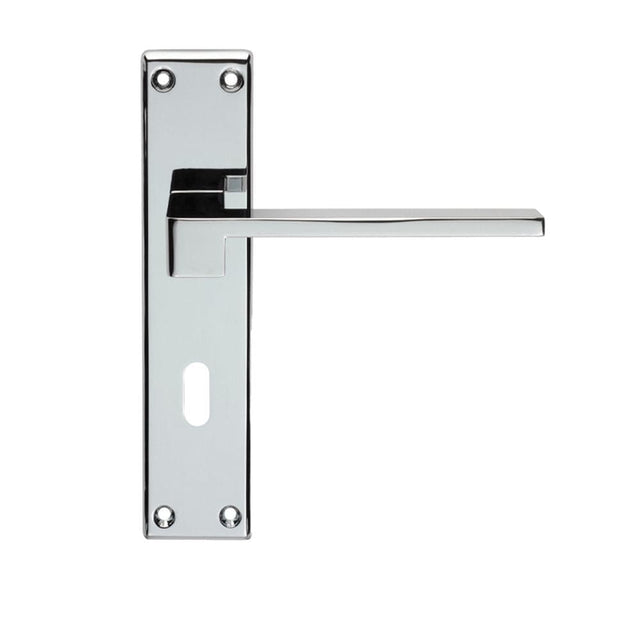 Serozzetta Door Furniture Polished Chrome / Std. Lock Handles Serozzetta - Equi Lever on Lock Backplate - Polished Chrome