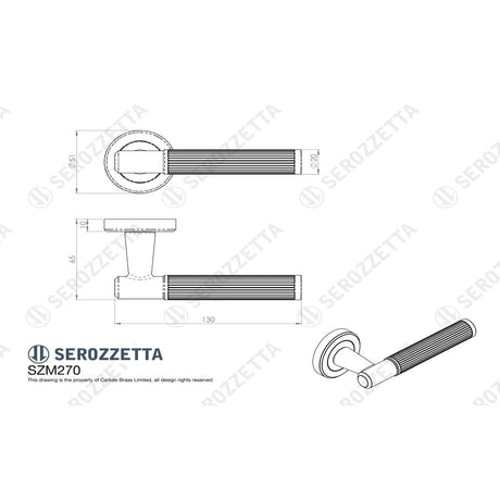 Serozzetta Door Furniture Antique Brass / Round Rose Serozzetta - Image Lines Lever On rose - Antique Brass