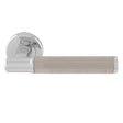 Serozzetta Door Furniture Polished Chrome/Satin Nickel / Round Rose Serozzetta - Image Lines Lever On rose / Duel - Polished Chrome / Sat