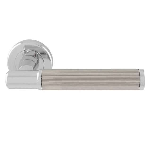 Serozzetta Door Furniture Polished Chrome/Satin Nickel / Round Rose Serozzetta - Image Lines Lever On rose / Duel - Polished Chrome / Sat