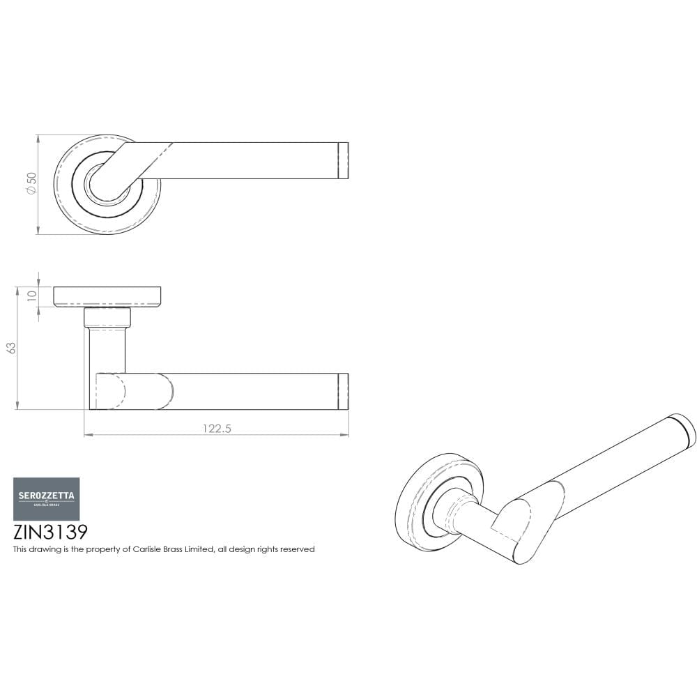Serozzetta Door Furniture Dual Finish-Polished/Satin Chrome / Round Rose Serozzetta - Irwin Lever On Rose - Dual Finish-Polished/Satin Chrome