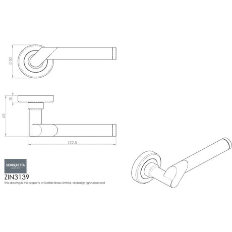 Serozzetta Door Furniture Dual Finish-Polished/Satin Chrome / Round Rose Serozzetta - Irwin Lever On Rose - Dual Finish-Polished/Satin Chrome
