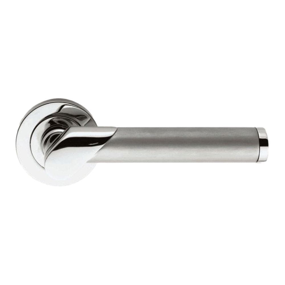 Serozzetta Door Furniture Dual Finish-Polished/Satin Chrome / Round Rose Serozzetta - Irwin Lever On Rose - Dual Finish-Polished/Satin Chrome