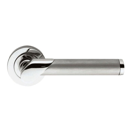 Serozzetta Door Furniture Dual Finish-Polished/Satin Chrome / Round Rose Serozzetta - Irwin Lever On Rose - Dual Finish-Polished/Satin Chrome