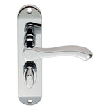 Serozzetta Door Furniture Polished Chrome / Bathroom Lock Handles Serozzetta - Lever on Bathroom Backplate - Polished Chrome