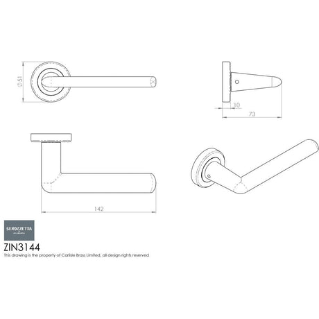 Serozzetta Door Furniture Polished Chrome / Round Rose Serozzetta - Manon Lever on Rose - Polished Chrome