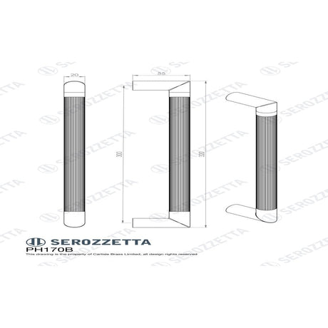 Serozzetta Door Furniture Antique Brass Serozzetta - Mitred Lines Pull Handle