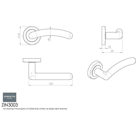 Serozzetta Door Furniture Satin Chrome / Round Rose Serozzetta - Noxia Lever On Rose - Satin Chrome