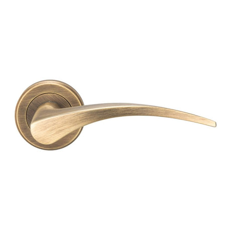 Serozzetta Door Furniture Antique Brass / Round Rose Serozzetta - Olivier Lever On Rose - Antique Brass