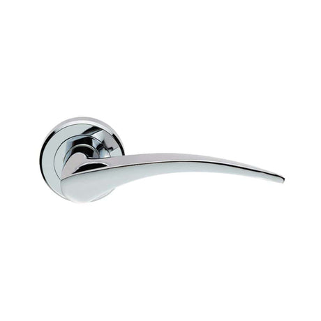 Serozzetta Door Furniture Polished Chrome / Round Rose Serozzetta - Olivier Lever On Rose - Polished Chrome