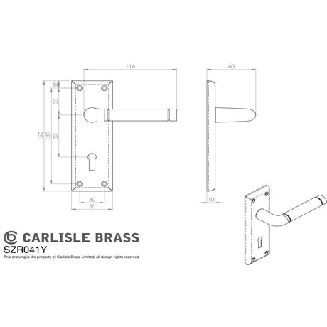 Serozzetta Door Furniture Polished Nickel/Satin Nickel / Euro Profile Lock Handles Serozzetta - Quaranta Lever on Euro Lock Backplate - Polished Nickel/Satin Nicke
